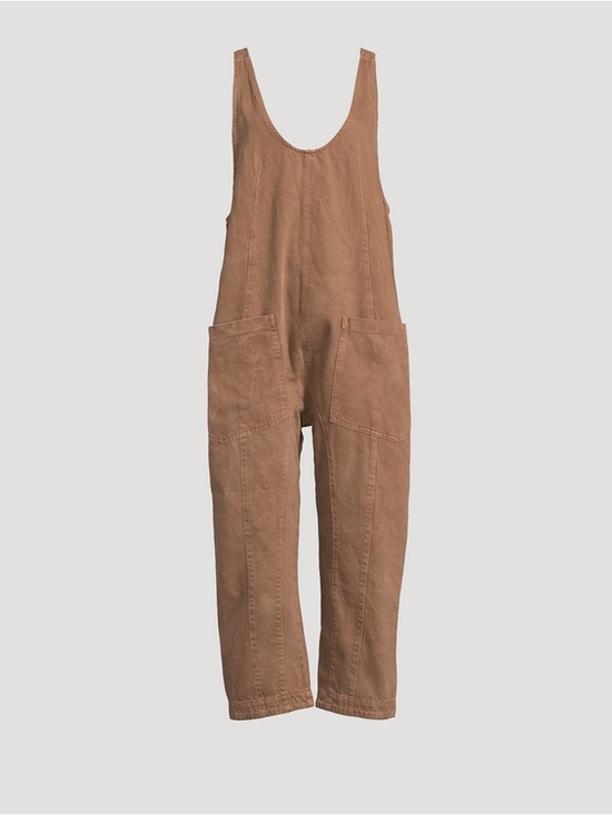 Free People Pants - Free People We The Free High Roller Jumpsuit Brown Large L Excellent Condi